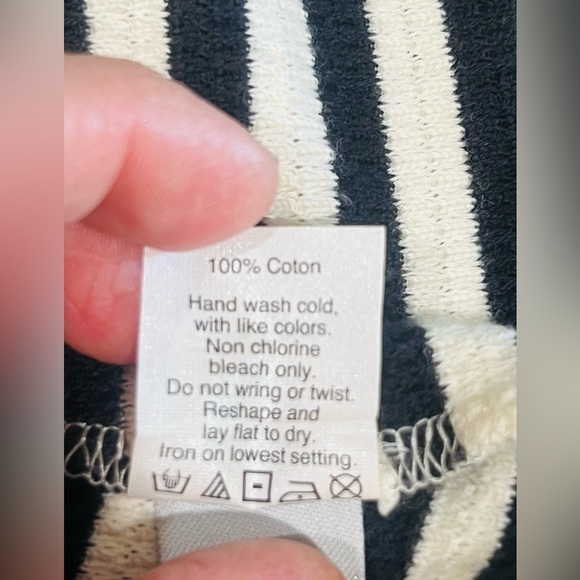 MADEWELL Black and White striped fit and flare dress XS - Picture 9 of 16